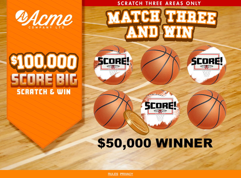 Basketball Scratch and Win Game