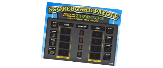 Scoreboard Payoff Pull Tab Contest
