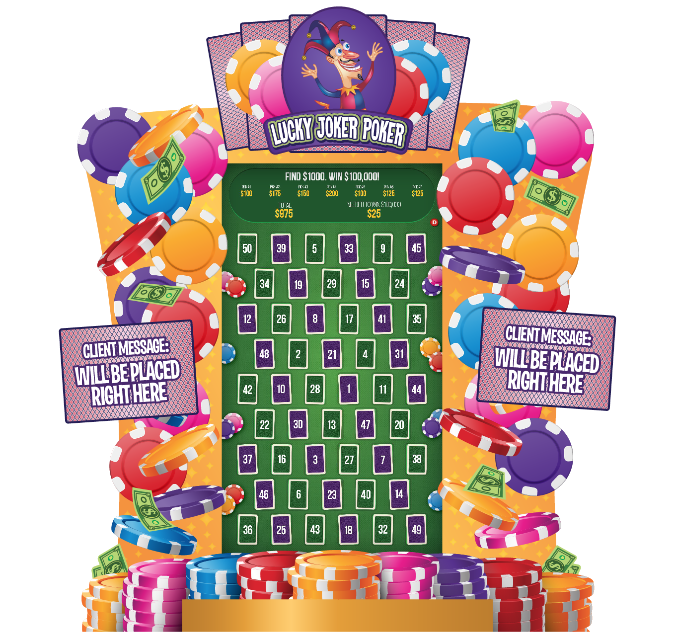 Lucky Joker Poker 80-in e-Game Board