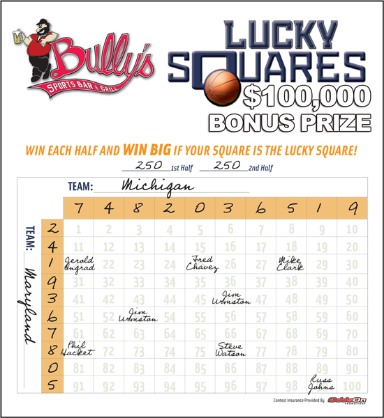 Basketball Lucky Squares