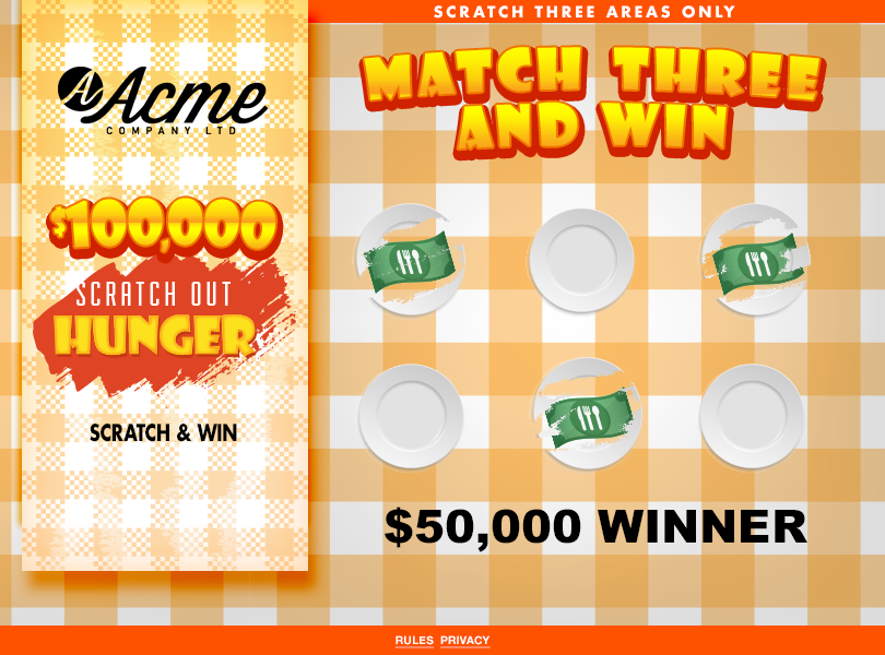 Scratch Out Hunger Scratch & Win Game