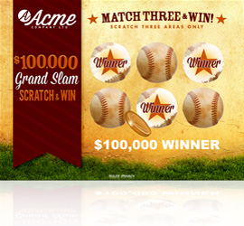 Grand Slam Scratch & Win Game